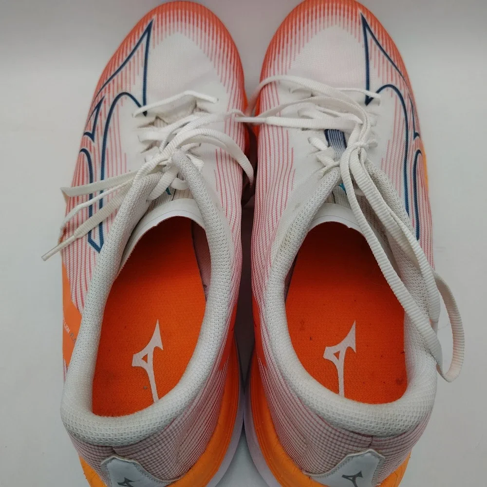 Mizuno Wave Rebellion Flash Mens 13 White Orange Running Shoes Athletic Sneakers